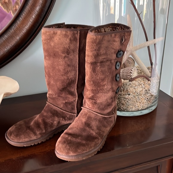 UGG Lo Pro Button Suede Boots - Picture 1 of 9